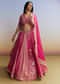 Pink Banarasi Silk Bridesmaid Lehenga
