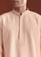 Pink Banarasi Silk Kurta Set For Men With Intricate Hand Work