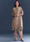 Pink Beige Ombre Crepe Kurta Set With Floral Print