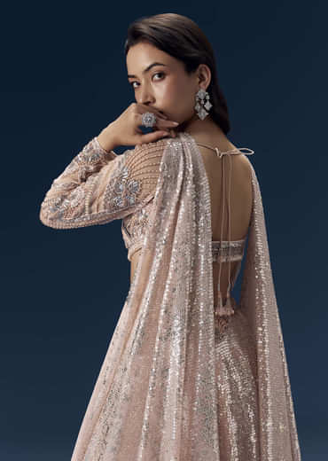 Pink Bridesmaid Lehega with Choker Dupatta