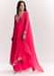 Pink Chinon Anarkali Dupatta Suit With Sequins Cutdana And Moti Work