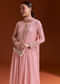 Pink Chinon Anarkali Suit With Beads And Stone Work