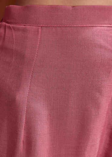 Pink Chinon Anarkali Suit With Moti And Stone Work