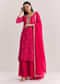 Pink Chinon Bandhani Palazzo Suit