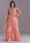 Pink Chinon Palazzo Suit With Printed Motifs