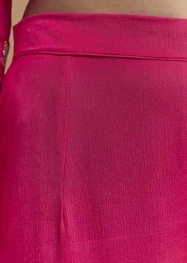 Pink Chinon Sharara Suit With Heavy Hand Embroidery