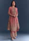 Pink Crepe Kurta Set With Indie Print And Zari Embroidery
