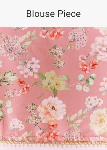 Pink Crushed Tissue Saree With Cutdana And Moti Embellished Border