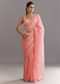 Pink Crushed Tissue Saree With Cutdana And Moti Embellished Border