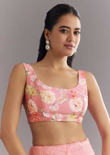 Pink Crushed Tissue Saree With Cutdana And Moti Embellished Border