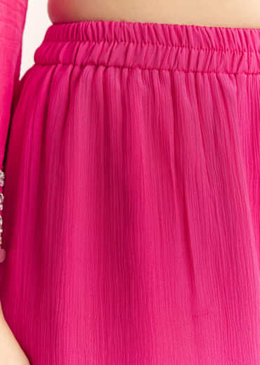 Pink Dola Silk Kurta Set With Zardosi And Choker Dupatta