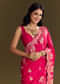 Pink Dola Silk Saree With Zari Border And All Over Booti