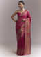 Pink Dola Silk Woven Saree With Delicate Hand Embroidery