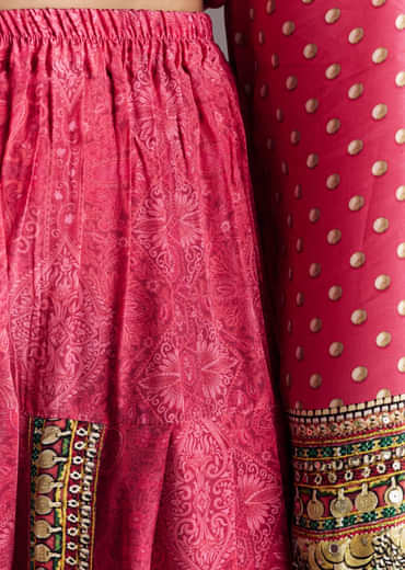 Pink Embroidered Kurta Dhoti Set