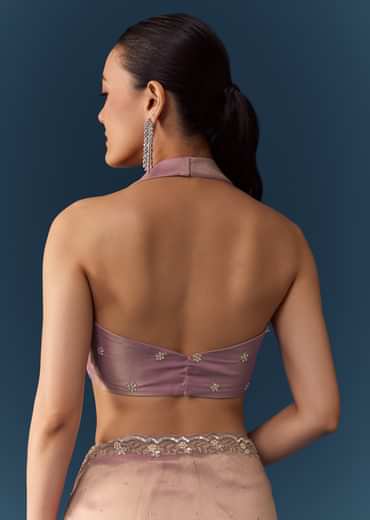 Pink Embroidered Saree with Blouse Fabric