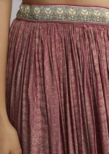 Pink Floral Palazzo Set With Dupatta