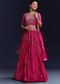 Pink Gota Lace Chinon Silk Bridesmaid Lehenga Set