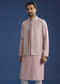 Pink Kurta Jacket Set With Gota Cutwork