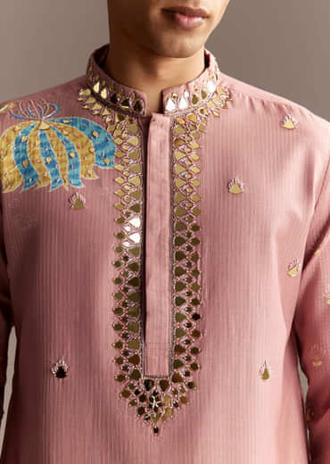 Pink Mirror Kurta Set