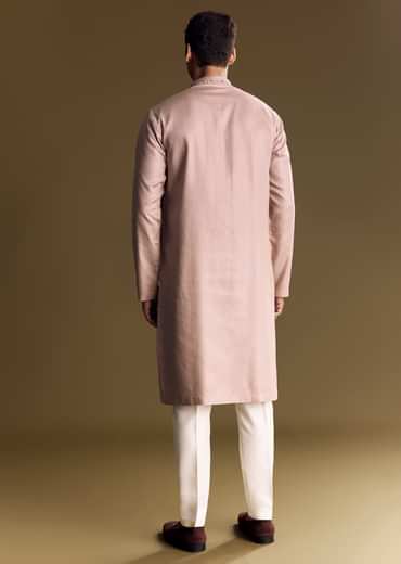 Pink Modal Kurta Set With Thread Work