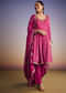 Pink Ombre Bandhani Anarkali Suit With Zardosi Neckline