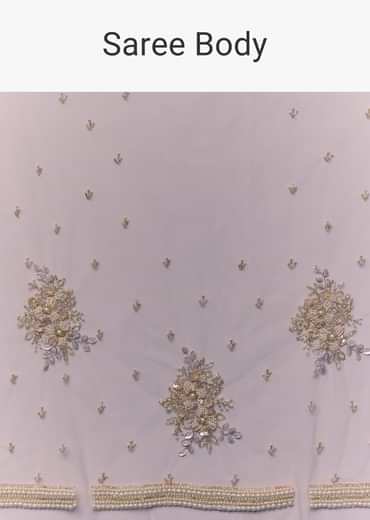 Pink Organza Embroidered Saree with Blouse Fabric