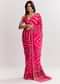 Pink Satin Saree With Gota And Mirror Embroidery