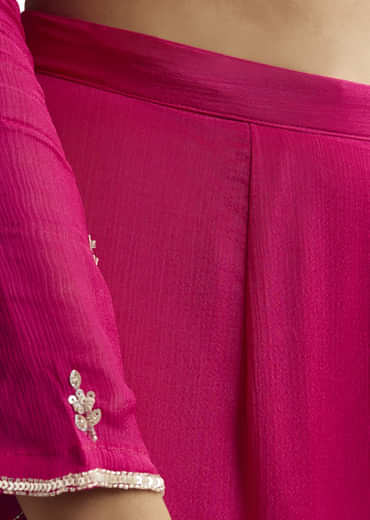 Pink Sequins Embroidered Sharara Set With Dupatta