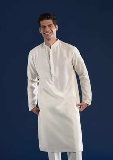 Pink Silk Jacket and Kurta Set with Dori Work