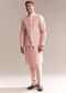 Pink Silk Kurta Jacket Set For Men With Mirror Embroidery