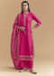 Pink Silk Kurta Set With Sequins Work And Patola Print Dupatta