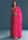 Pink Silk Lehenga Dupatta Set With Zari And Sequins Work