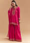 Pink Silk Palazzo Suit With Intricate Zari Work