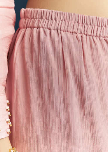 Pink Silk Sharara Suit With Embroidery