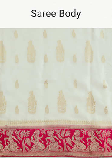 Pink Silk Woven Saree With Brocade Work