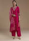 Pink Straight Silk Kurta Set with Zari Work