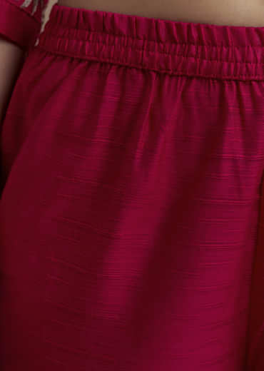 Pink Straight Silk Kurta Set with Zari Work