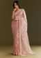 Pink Tissue Embroidered Saree With Cutdana Sequins And Moti