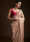 Pink Tissue Saree With Cutdana And Mirror Embroidery