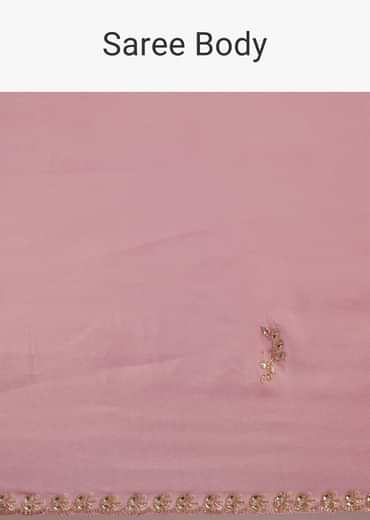 Pink Tissue Saree With Cutdana Embroidery And Scallop Border