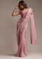 Pink Tissue Saree with Sequins and Cutdana Embroidery