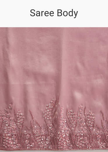 Pink Tissue Saree with Sequins and Cutdana Embroidery