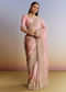Pink Tissue Saree With Zardosi Moti And Cutdana Blouse