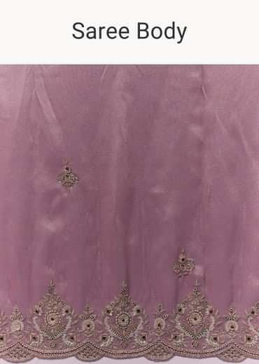 Pink Tissue Silk Embroidered Saree with Blouse Fabric