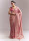 Pink Tissue Silk Saree With Delicate Hand Embroidery