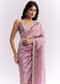 Pink Tissue Silk Saree With Heavy Hand Embroidery