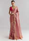 Pink Tissue Silk Woven Saree With Weavy Motif Embroidery