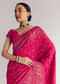 Pink Traditional Floral And Jaal Woven Saree