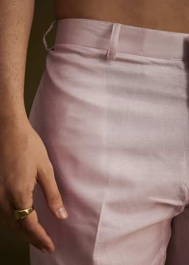 Pink and Grey Ombre Textured Sherwani Set