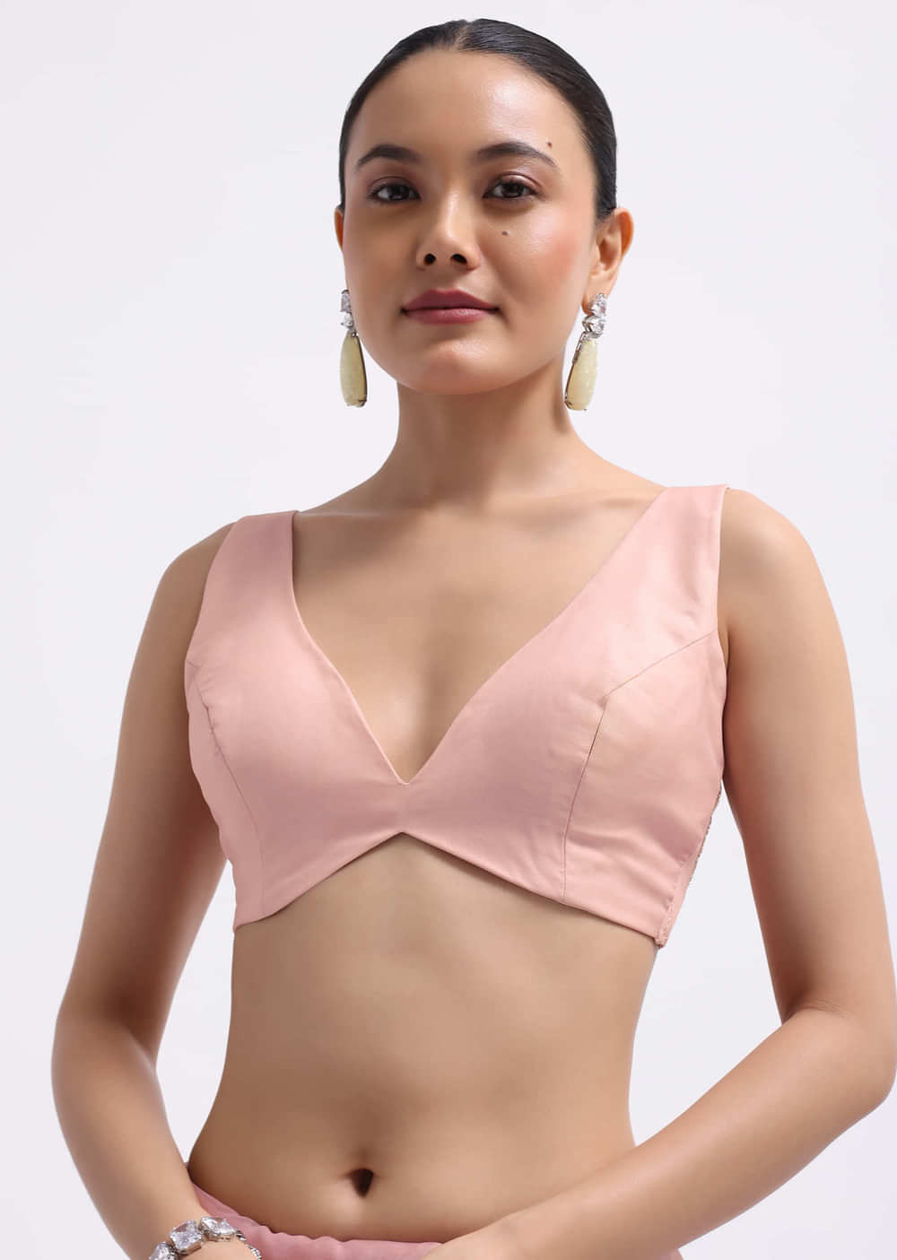 Pink Cutdana Embroidered Organza Saree With Unstitched Blouse